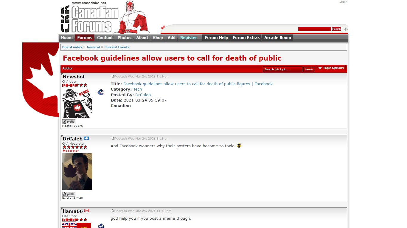 Facebook guidelines allow users to call for death of public - CKA Forums